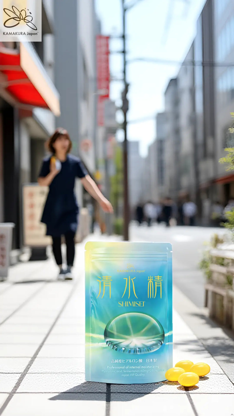 SHIMISEI High-Purity Hyaluronic Acid 240mg | Japanese Wellness Capsules | 180 Caps | Made in Japan KAMAKURA JAPON